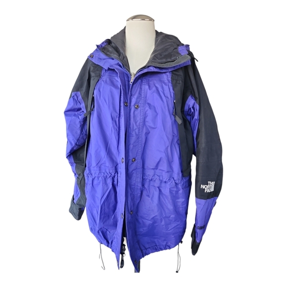 VTG North Face Womens L Gore Tex Mountain Light Rain Jacket Black Purple - Picture 4 of 13